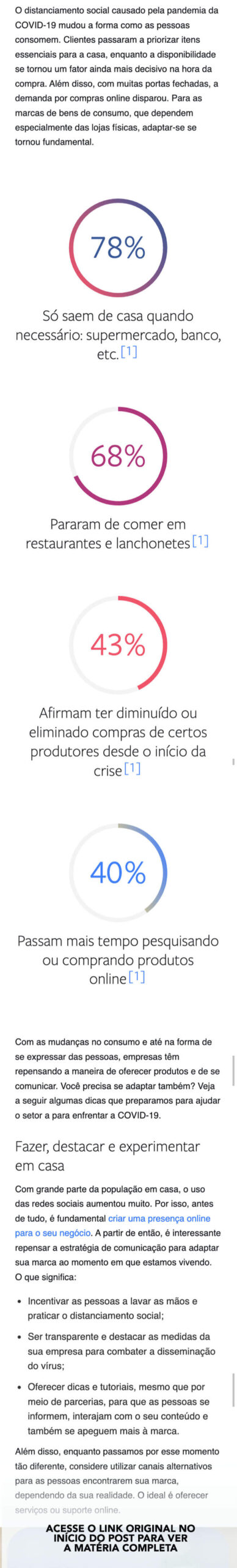 bens de consumo durante covid-19 coronavírus facebook