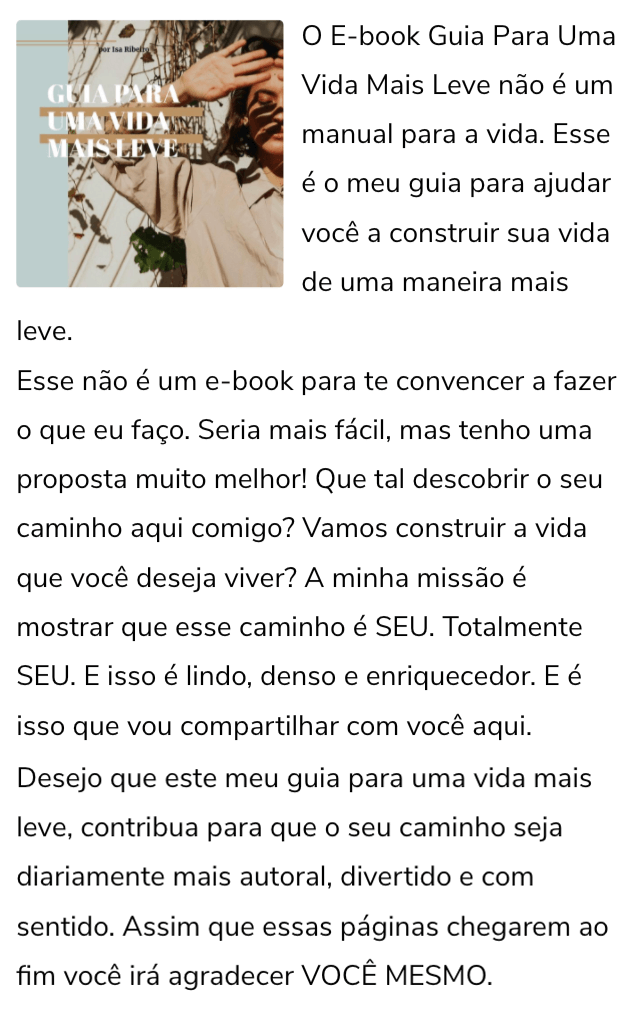 ebook isa ribeiro guia para uma vida mais leve